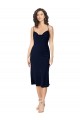 Sleeveless Dark Navy Criss Cross Open Back A-Line Spaghetti Straps Formal Dress