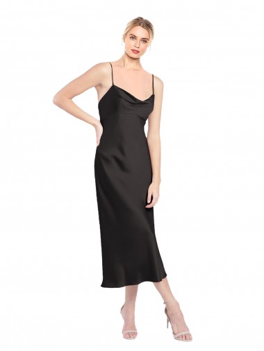 Affordable Sleeveless Black Low Back A-Line Spaghetti Straps Formal Dress Canada