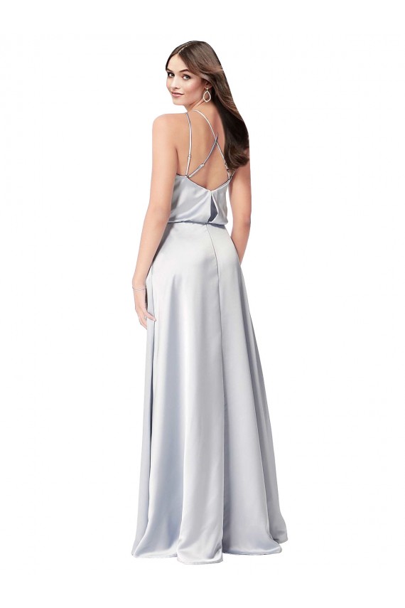 Sleeveless Fog Low Back A-Line Halter Neck Formal Dress