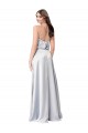 Sleeveless Fog Low Back A-Line Halter Neck Formal Dress