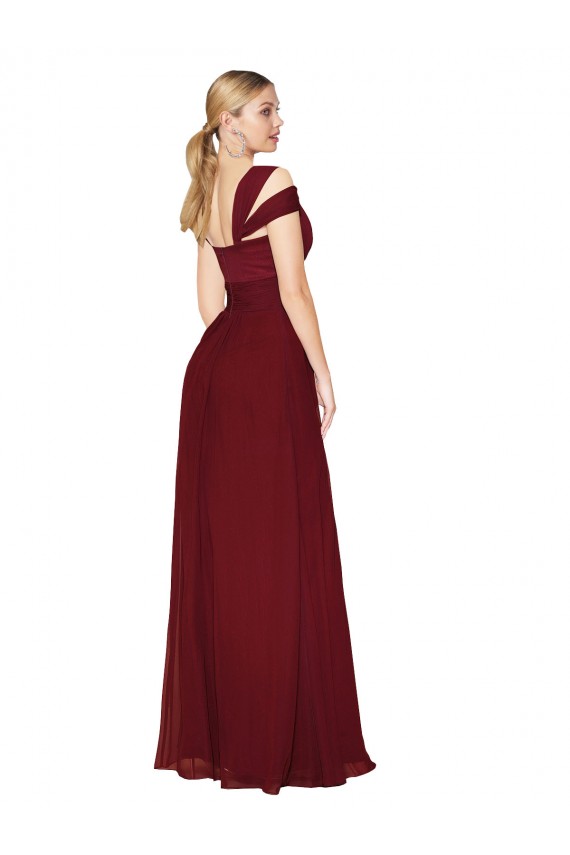 Sleeveless Burgundy A-Line Sweetheart Formal Dress