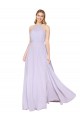 Sleeveless Lilac A-Line Halter Neck Formal Dress