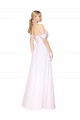 Sleeveless White A-Line Off the Shoulder Formal Dress