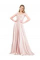Sleeveless Pink A-Line Off the Shoulder Formal Dress