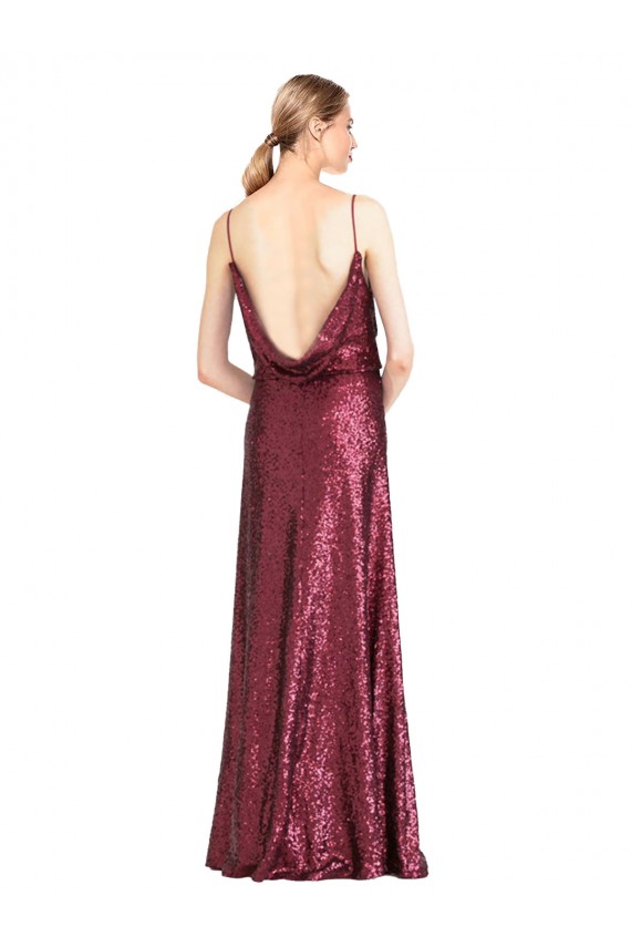 Sleeveless Burgundy A-Line Halter Neck Formal Dress