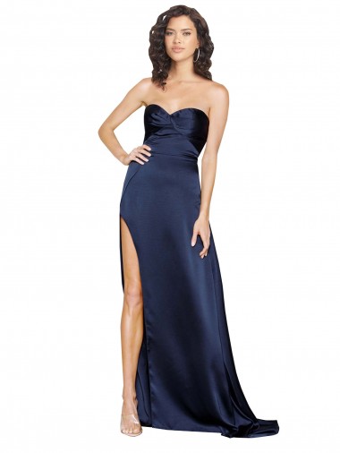 Affordable Sleeveless Sapphire Low Back A-Line Sweetheart Formal Dress Canada