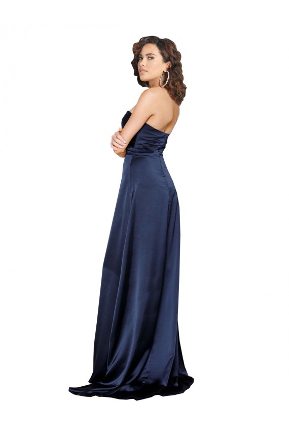 Sleeveless Sapphire Low Back A-Line Sweetheart Formal Dress