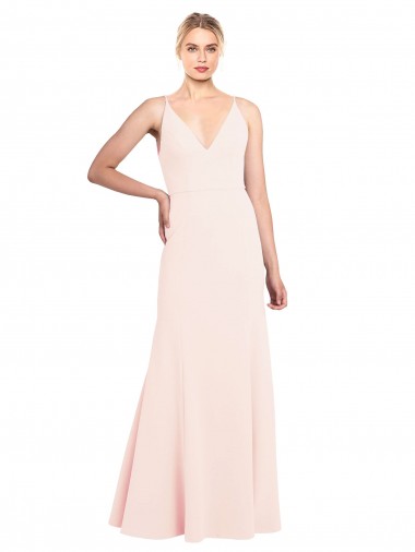 Affordable Sleeveless Pink V-Back A-Line V-Neck Pink Formal Dress Canada