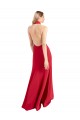 Sleeveless Red Open Back A-Line Halter Neck Formal Dress