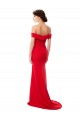 Sleeveless Red A-Line Off the Shoulder Red Formal Dress
