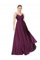 Sleeveless Wild Berry V-Back A-Line Spaghetti Straps Formal Dress