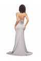 Sleeveless Low Back A-Line High Neck Formal Dress