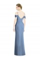 Cold Shoulder Dusty Blue Open Back A-Line Off the Shoulder Formal Dress