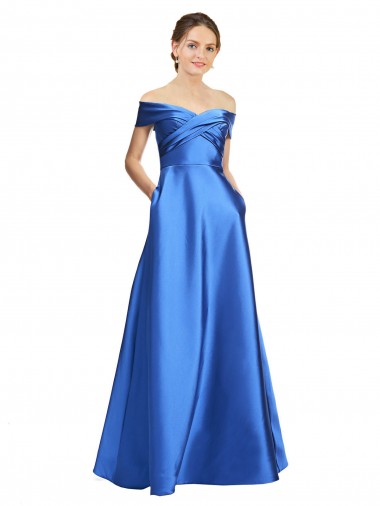 Affordable Sleeveless A-Line Off the Shoulder Black Tie Formal Dress Canada