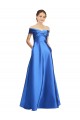 Sleeveless A-Line Off the Shoulder Black Tie Formal Dress