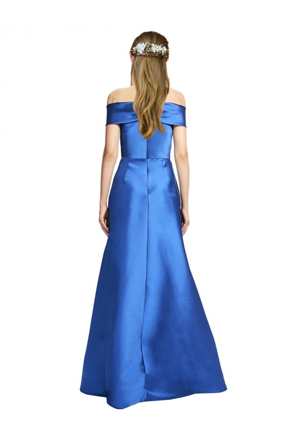 Sleeveless A-Line Off the Shoulder Black Tie Formal Dress