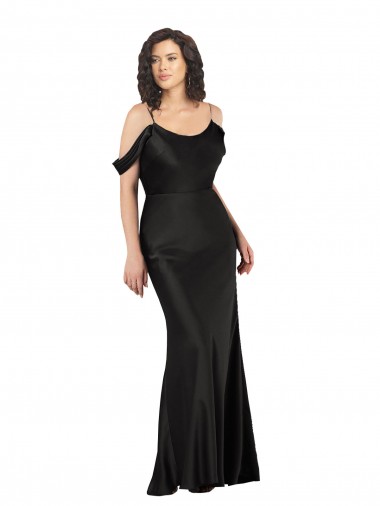 Affordable Sleeveless Black Low Back A-Line Off the Shoulder Formal Dress Canada