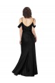 Sleeveless Black Low Back A-Line Off the Shoulder Formal Dress