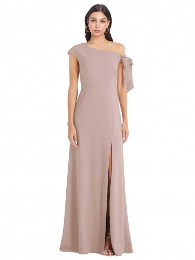 Affordable Sleeveless Dusty Pink A-Line Off the Shoulder Formal Dress Canada