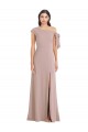 Sleeveless Dusty Pink A-Line Off the Shoulder Formal Dress