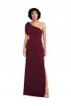Sleeveless Burgundy A-Line One Shoulder Formal Dress