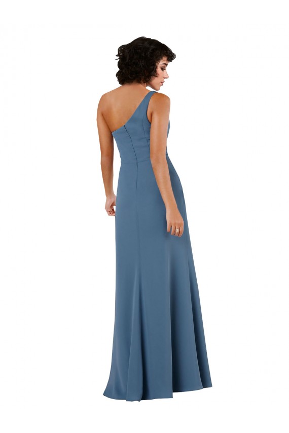 Sleeveless Burgundy A-Line One Shoulder Formal Dress
