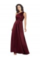 Sleeveless Burgundy A-Line One Shoulder Formal Dresses