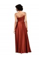 Sleeveless Burnt Orange A-Line One Shoulder Black Tie Formal Dress