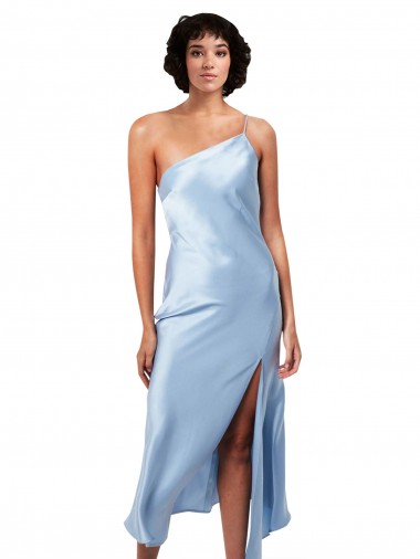 Affordable Sleeveless Light Sky Blue A-Line One Shoulder Formal Dress Canada