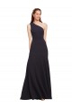 Sleeveless Dark Navy A-Line One Shoulder Formal Dress