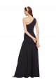 Sleeveless Dark Navy A-Line One Shoulder Formal Dress