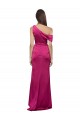 Sleeveless Fuchsia A-Line One Shoulder Formal Dress