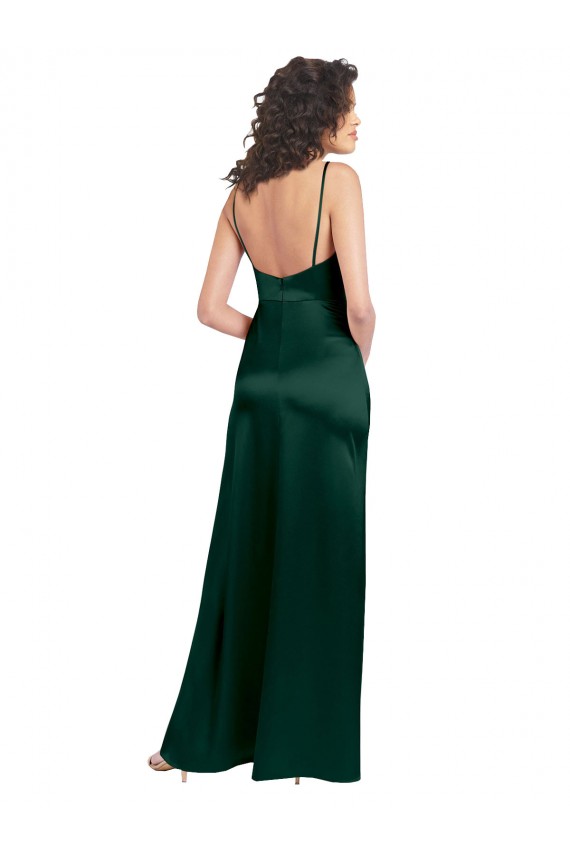 Sleeveless Hunter Open Back A-Line Scoop Neck Formal Dress