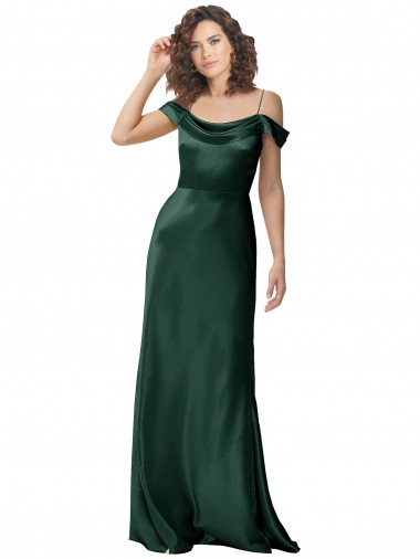 Affordable Sleeveless Hunter V-Back A-Line Off the Shoulder Formal Dress Canada