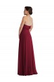 Sleeveless Burgundy Low Back A-Line Strapless Formal Dress