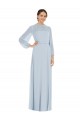 Puff Sleeves Sea Glass Keyhole Back A-Line Strapless Formal Dress