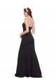 Sleeveless Dark Navy Low Back A-Line Strapless Formal Dress