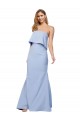 Sleeveless Light Sky Blue Low Back A-Line Strapless Formal Dress