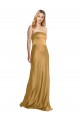 Sleeveless Gold A-Line Strapless Formal Dress