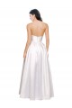 Sleeveless White Low Back A-Line Strapless Formal Dress