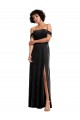 Sleeveless Black A-Line Off the Shoulder Formal Gowns
