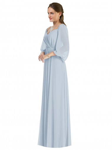Affordable Puff Sleeves Sea Glass A-Line Off the Shoulder Formal Dress Canada