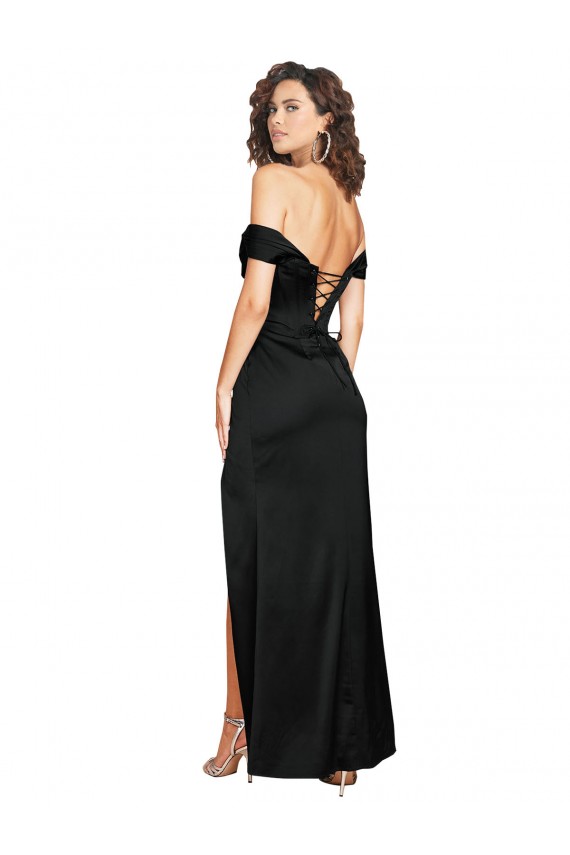 Sleeveless Black Low Back A-Line Sweetheart Black Tie Formal Dress