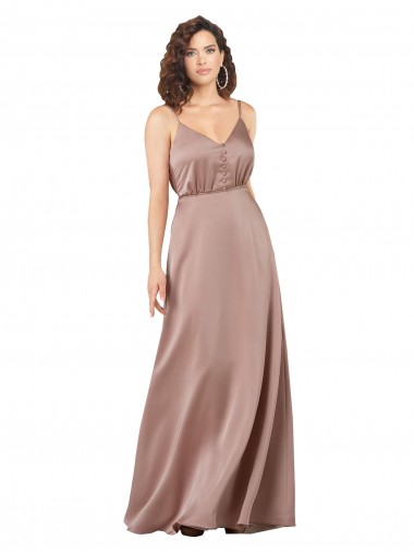 Affordable Sleeveless Dusty Pink A-Line V-Neck Formal Dress Canada