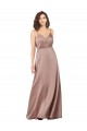 Sleeveless Dusty Pink A-Line V-Neck Formal Dress