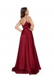 Sleeveless French Blue Low Back A-Line Spaghetti Straps Black Tie Formal Dress