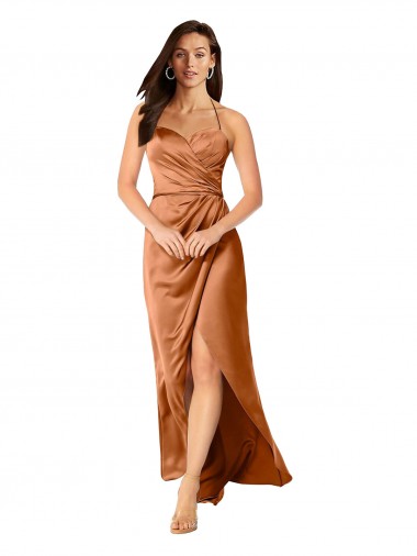 Affordable Sleeveless Orange Low Back A-Line Spaghetti Straps High Low Formal Dress Canada