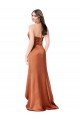 Sleeveless Orange Low Back A-Line Spaghetti Straps High Low Formal Dress