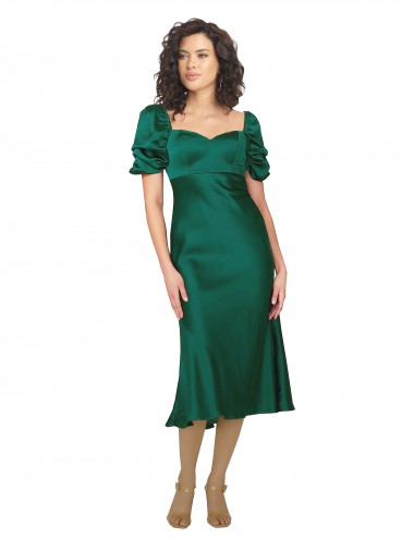 Affordable Short Sleeves Hunter Low Back A-Line Sweetheart Formal Dress Canada