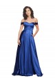 Sleeveless Royal Blue A-Line Off the Shoulder Formal Dress